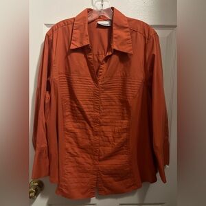 Avenue Womens Plus Size 22/24 (2X) 
Button Up Shirt Long sleeve